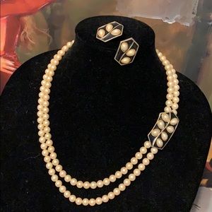 Trafari Doublestrand Vintage Necklace&Earrings OBO